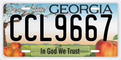 GA license plate CCL9667