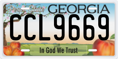 GA license plate CCL9669