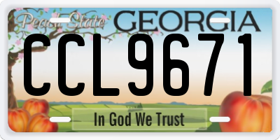 GA license plate CCL9671