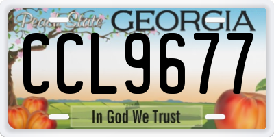 GA license plate CCL9677