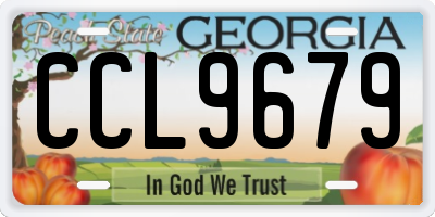GA license plate CCL9679