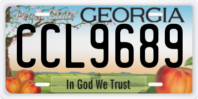 GA license plate CCL9689