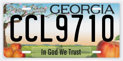 GA license plate CCL9710