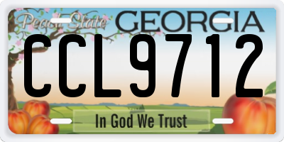 GA license plate CCL9712