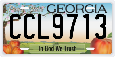 GA license plate CCL9713