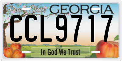 GA license plate CCL9717