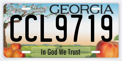 GA license plate CCL9719
