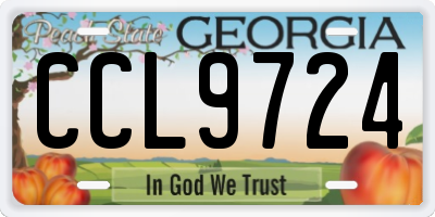 GA license plate CCL9724