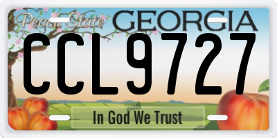 GA license plate CCL9727