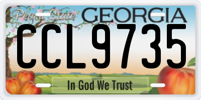 GA license plate CCL9735