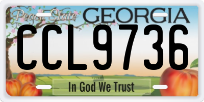 GA license plate CCL9736