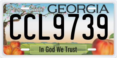 GA license plate CCL9739