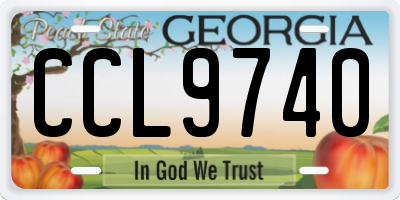 GA license plate CCL9740