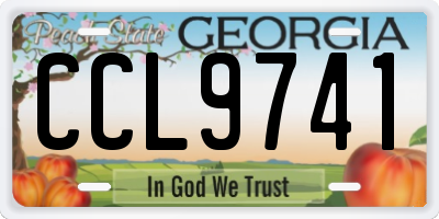 GA license plate CCL9741