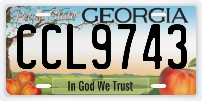 GA license plate CCL9743