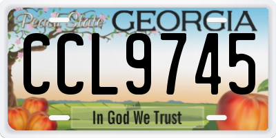 GA license plate CCL9745