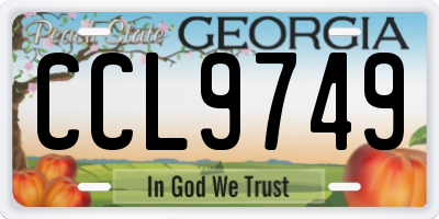 GA license plate CCL9749