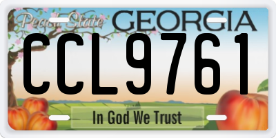 GA license plate CCL9761