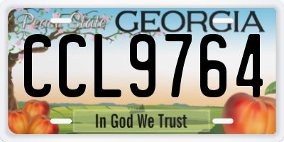 GA license plate CCL9764