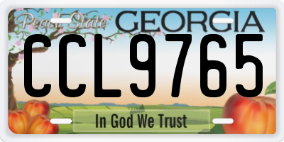 GA license plate CCL9765