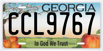 GA license plate CCL9767