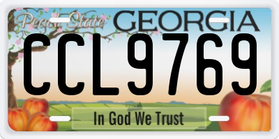 GA license plate CCL9769