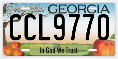 GA license plate CCL9770