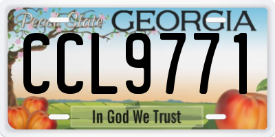 GA license plate CCL9771