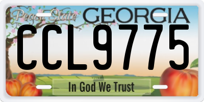 GA license plate CCL9775