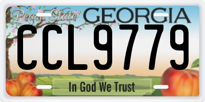 GA license plate CCL9779