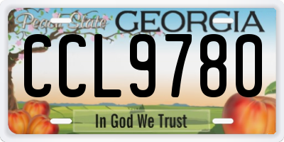 GA license plate CCL9780