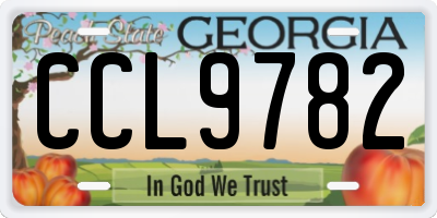 GA license plate CCL9782