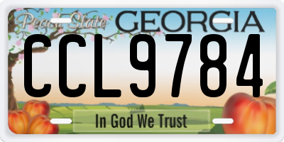GA license plate CCL9784