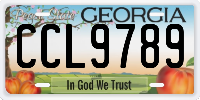 GA license plate CCL9789