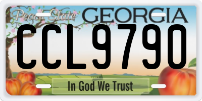 GA license plate CCL9790