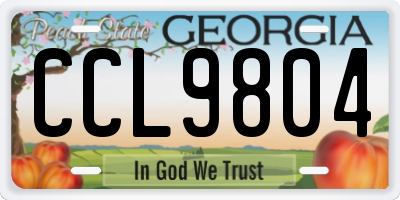 GA license plate CCL9804