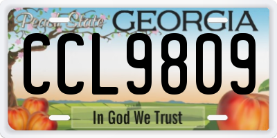 GA license plate CCL9809