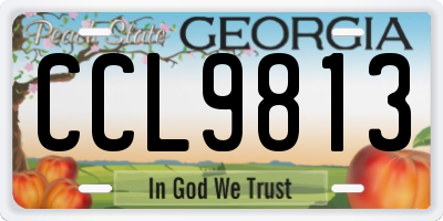GA license plate CCL9813