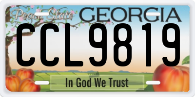 GA license plate CCL9819