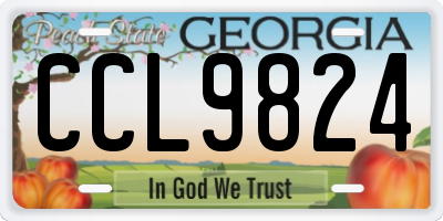 GA license plate CCL9824