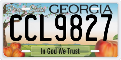 GA license plate CCL9827