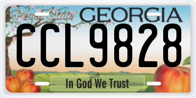 GA license plate CCL9828