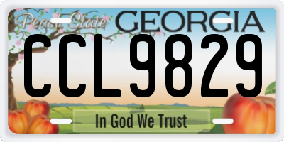 GA license plate CCL9829