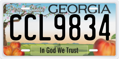 GA license plate CCL9834