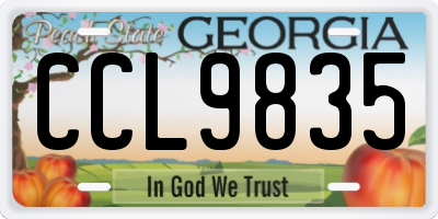 GA license plate CCL9835