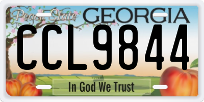 GA license plate CCL9844