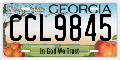 GA license plate CCL9845
