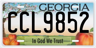 GA license plate CCL9852