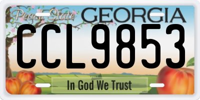 GA license plate CCL9853