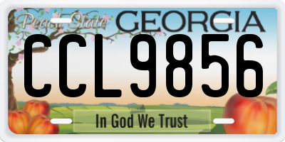 GA license plate CCL9856